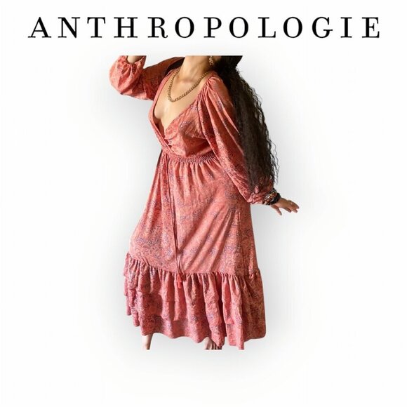 Anthropologie Dresses & Skirts - Anthropologie Boemo Pink Paisley Maxi Dress Plus Size 2X Bohemian Style